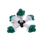 5 Outlets Cross Misting Nozzle with Anti-drip and Single Barb Connector Garden Greenhouse Irrigation Plastic Sprinkler