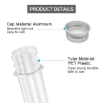 50ml  Mini Clear Gift Box Test Tubes Plastic Bath Salt Containers Party Candy Storage Vials With Aluminum Screw Lids