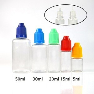 5ml 10ML 15ml 20ml 30ml 50ml empty cosmetic medicine container Plastic drip Squeeze Bottle with Child Resistant Dropper Tip Cap