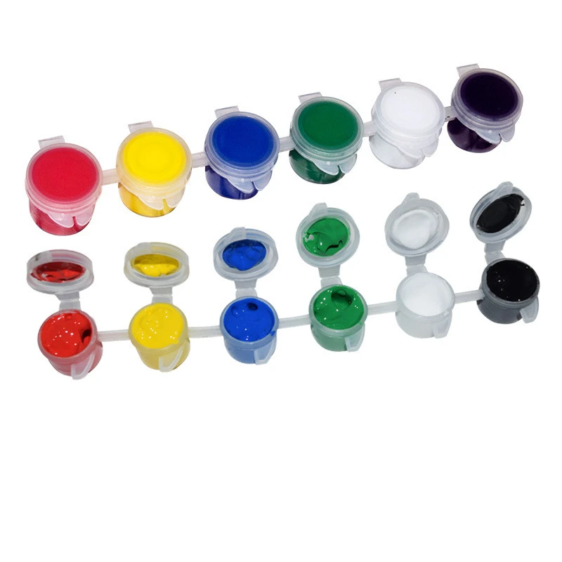 Buy 6 Colors Acrylic Paint With 1 Plastic Handle Painting Brush Nail
