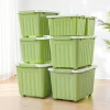68L plastic storage boxes & bins with patterns household storage container with wheels