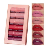 6pcs lip stick HANDAIYAN matte nude lipstick set square tube long lasting waterproof makeup cosmetic vendor