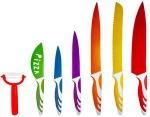7 Piece Kitchen Knife Set - Color Coded Kitchen Knives with Soft-touch Handles