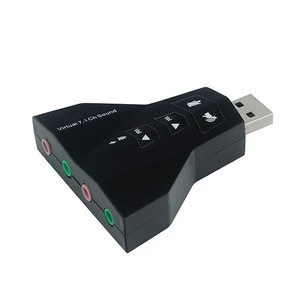 7.1 CH Channel USB 2.0 3D Audio Sound Card Adapter Mic Speaker for PC Desktop