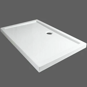 80x120x50mm H Center Drain Single Threshold Shower Base in White Shower Tray in Rectangle Shape