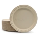9 Inch 100% Biodegradable & Compostable bagasse disposable plates for party wedding