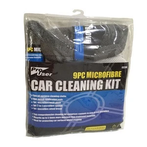 9pcs microfiber car wash tool kit cleaning set