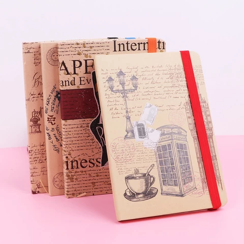 A5a6 kraft paper hardcover hard cover Notepad Vintage notebook wholesale customized hand Journal