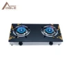 ABLE China 2 Burner Gas Stove Table Glass Top Gas Cooker