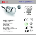 Aluminum 2opeing outdoor 1W led floor lamp exterior led underground light