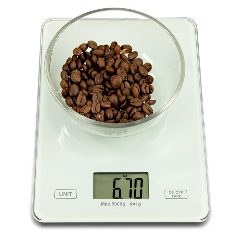 Amazon hot sale 5kg 11lb glass electronic food weight/weighing digital kitchen scale