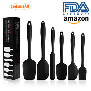 amazon hot sale 6 pcs BPA free non-stick heat resistant premium kitchen silicone spatula set for cooking baking and mixing
