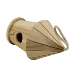 America 2021 Best Selling Bird Nest House Outside Bird Wooden Box Hanging Garden Roof Birdhouse Outdoor Bouse Birds