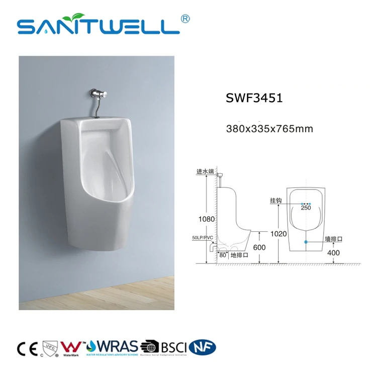 American Standard Professional cheap price toilet ceramic wall hung urinals for wholesales