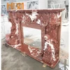 Antique Decorative Natural  Red marble fireplace mantel for sales