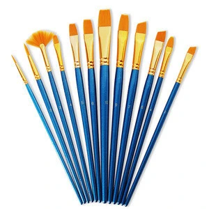 Artist 12PCS Paint Brush Set Professional  Art Supplies Nylon Hair Paint brushes for Acrylic Watercolor Oil Gouache Painting