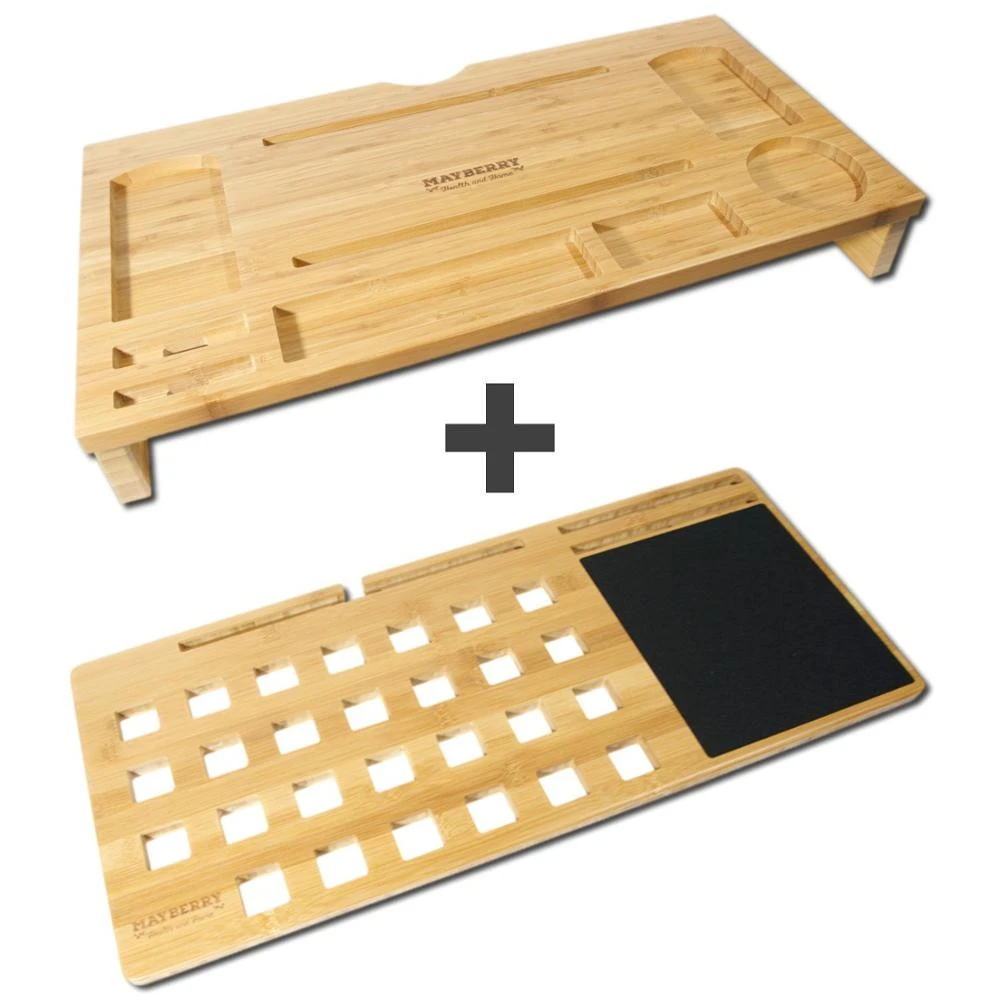 Bamboo Computer Desktop Organizer and Lap Desk Board