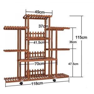 Bamboo Wood Multi-layer Flower Rack Indoor and Outdoor Balcony Plant Display Stand