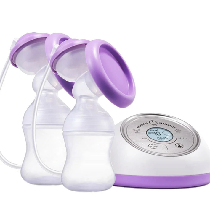 Battery milking pump nipple sucking machine breastfeeding double bottle breast extractor