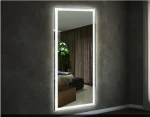 Bedroom Full Length Wall Vanity Mirror With Lights Illuminated