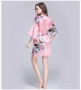 Best sell women mid sleeve plus size home wear printed bathing gown for lady