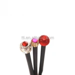 Black Body Wooden Pencil with Metallic Color Cap