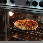 Black glazed eco-friendly refractory cordierite ceramic pizza stone for gas oven