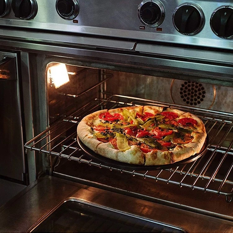 Black glazed eco-friendly refractory cordierite ceramic pizza stone for gas oven