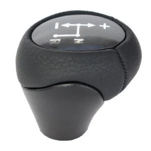 Black leather Automatic Knob  Car Gear Shift  Knob Head For Benz Smart Fortwo Roadster 450 451