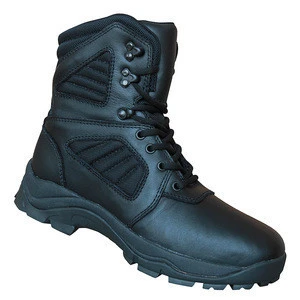 Black leather smash-proof breathable safety boots wear-resistant tactical safety boots