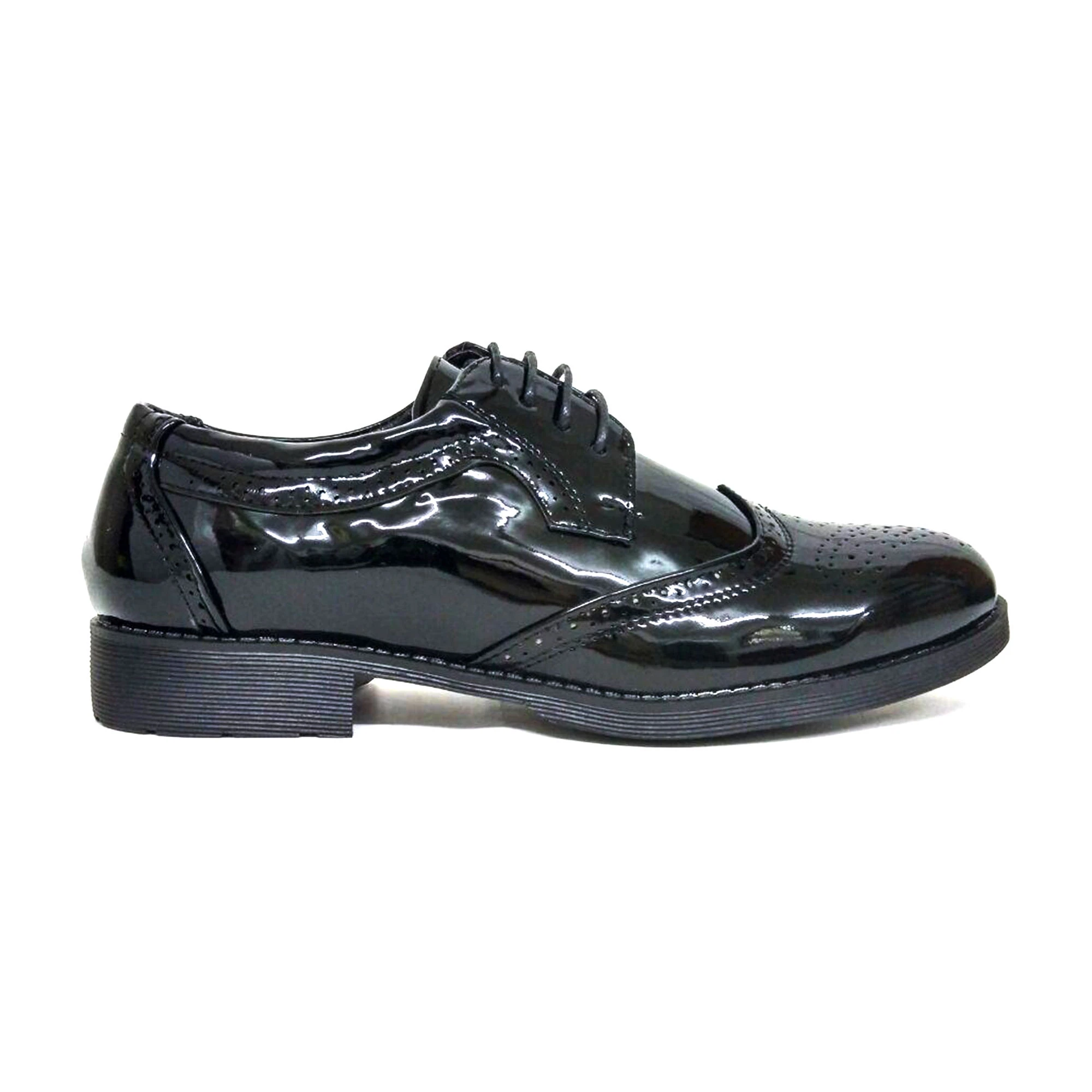 Black PU Leather Uniform Cadet Formal Shoes Men PGA77D5