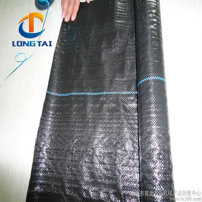 Black Weed Control Mat with line 100% PP Woven Textile Anti Grass Cloth Biodegradable Anti Grass Cloth Weed Barrier Fabric roll