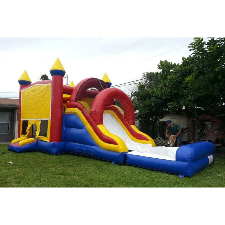 Blue Springs Inflatable Jumping Bouncy Castle Slide with water pool