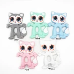 BPA Free Custom Food Soft Cat silicone baby teether sensory montessori rattle toys fox