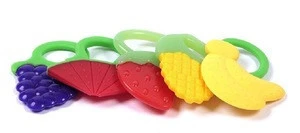 BPA Free Fruit Shape Soft Baby Teething Toy Silicone baby Teether