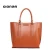 Import Brown Leather Women Messenger Tote Hand Bag from China