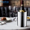 Brushed stainless steel finished double wall wine chiller