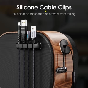 Cable Organizer Silicone USB Cable Winder Desktop Tidy Management Clips Cable Holder Wire Organizer