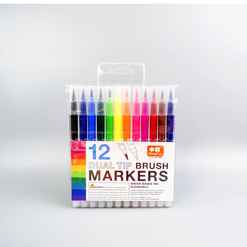 Can be customized LOGO Dual Tip Brush Set Art Markers Brush & Fineliner Tips