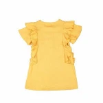 Casual wholesale childrens boutique clothing beautiful flutter sleeve round collar baby girls t-shirt