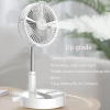 Ce Certification Big Rechargeable Mist Fan High Velocity Energy Water Spray Power Source Misting Fan With Light