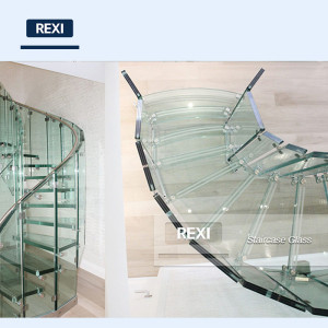 CE certified toughened tempered laminated glazing glass spiral staircase stair railing cost