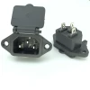 CE ROHS Black 15A 250V IEC320 C13 C14 3 pins AC inlet Power socket with waterproof cover