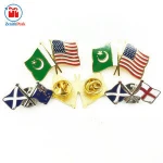 Cheap price customized gold plating hard enamel flag pins