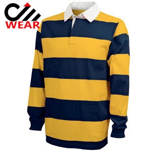 Cheap Striped Rugby Polo Shirt Long Sleeve Wholesale