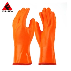 Chemical resistant waterproof coated working pvc gloves For Chemical Resistant