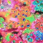 China factory stock lot peacock pattern cotton fabric roll print for bed sheet