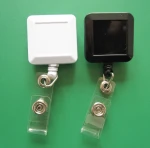 China factory wholesale high quality Square Shape ID Card Name Badge HolderRretractable Badge Reel