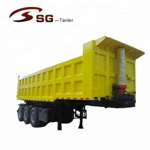 china low price 2 axle 40 ton 3 axles 60 ton side tipper truck trailer tipping back trailer U box dump semi trailer for sale