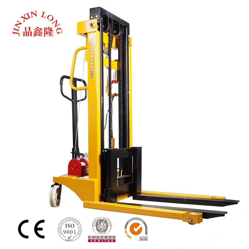 china Semi electric remote control forklift truck self lifter pallet stacker